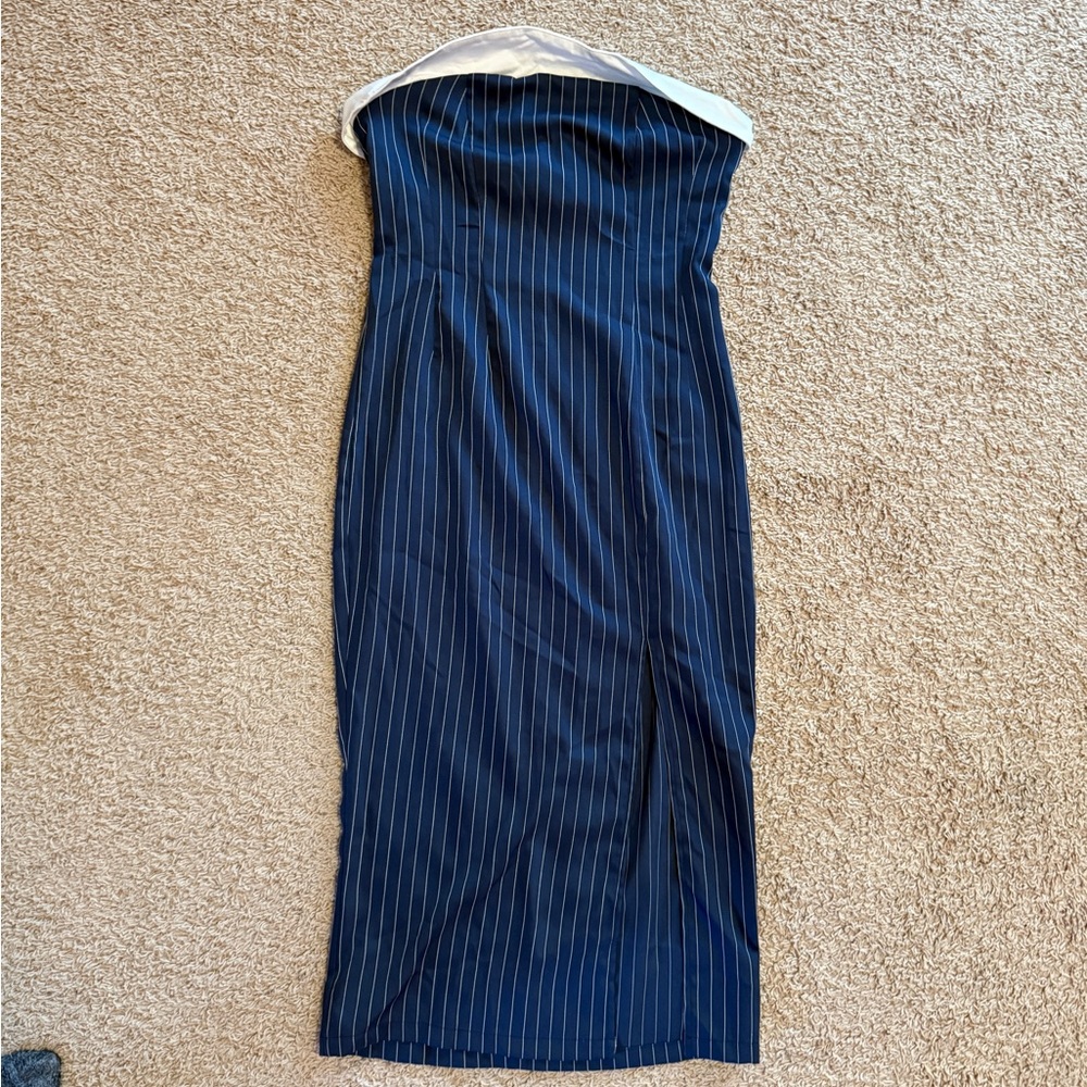 Cider Blue Strapless Sheath Dress Cocktail